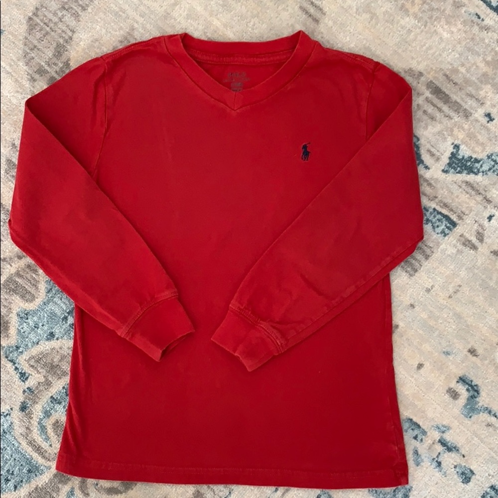 RALPH LAUREN Boys’ V-neck Long Sleeve Tee